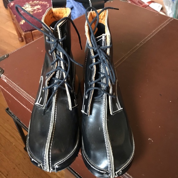 John Fluevog tie heel boots goth Sz 5 - Picture 11 of 14